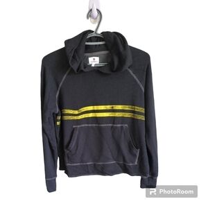 Sundry Charcoal/Black "Old Black" With Yellow Stripe Cropped Hoodie Size 1 (US S